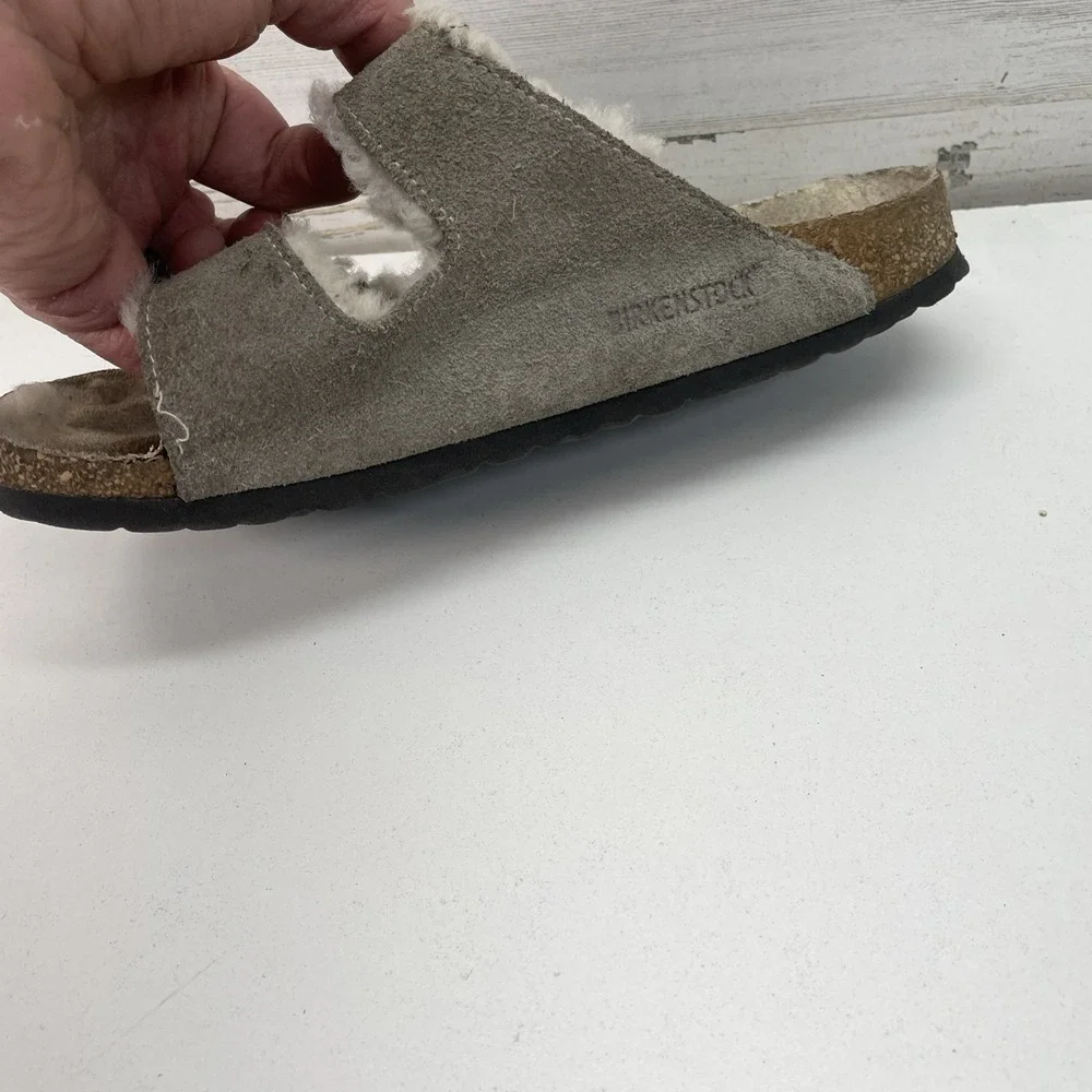 Birkenstock Arizona Shearling Suede Sandals Fuzzy Size‎ 40 9 US
